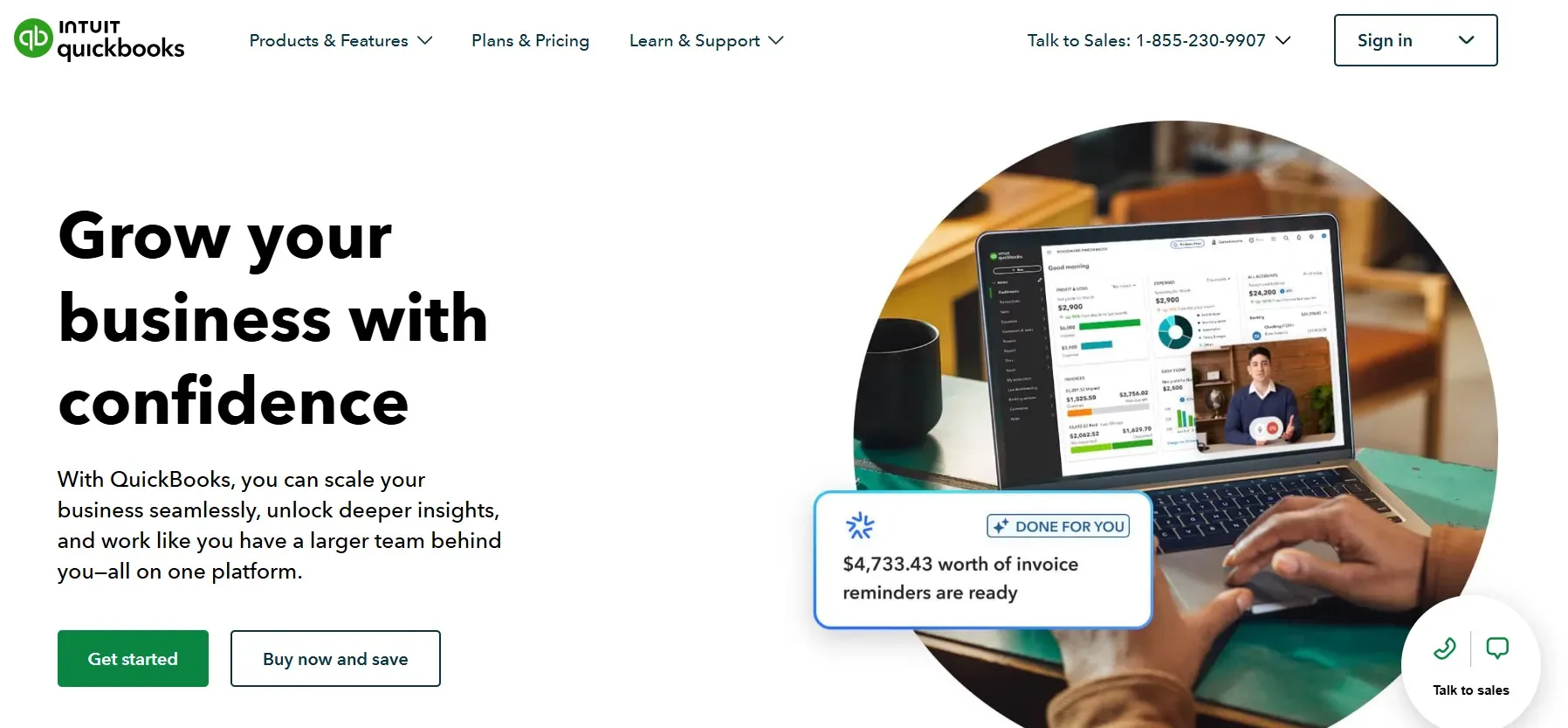 نرم افزار حسابداری آنلاین شاپ QuickBooks