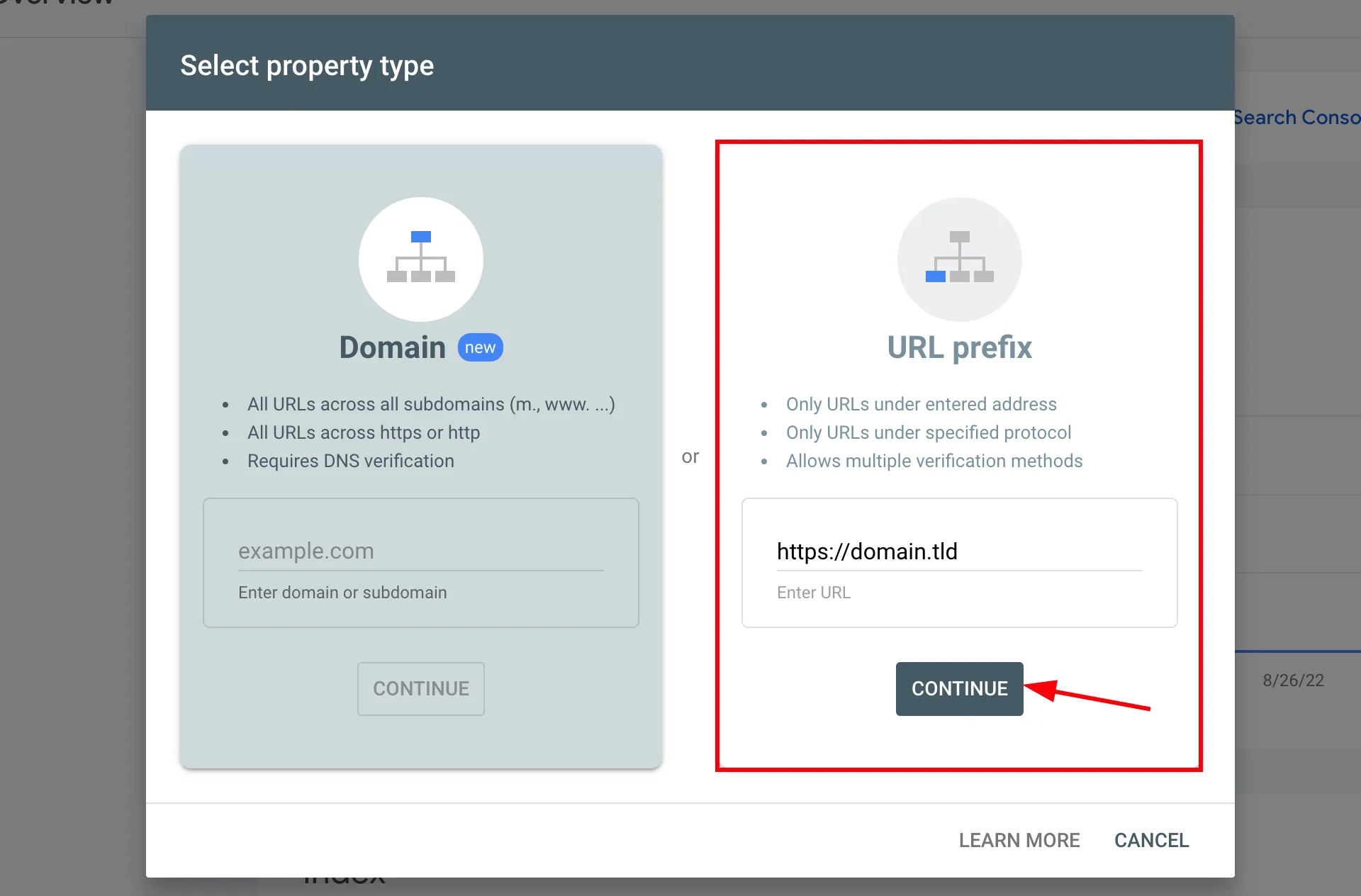 تفاوت URL Prefix با Domain Property سرچ کنسول 
