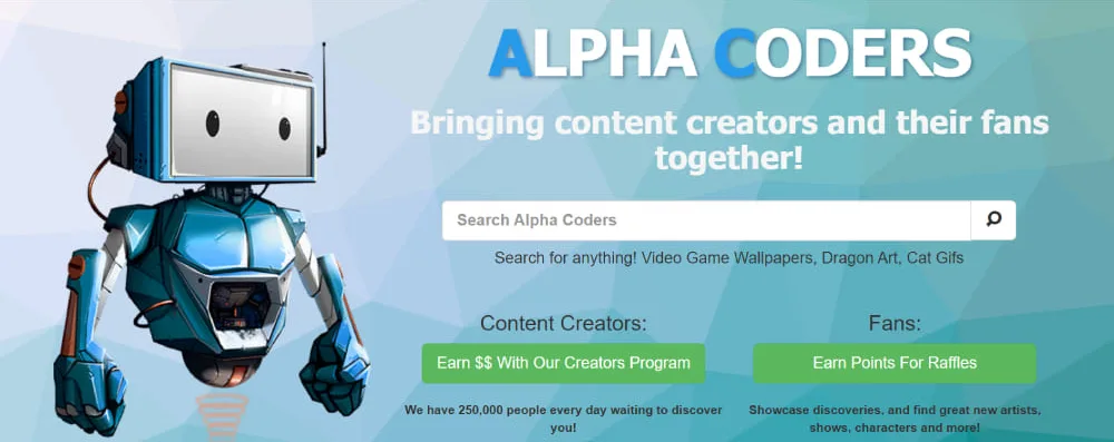 سایت برای عکس دسکتاپ - سایت دانلود والپیپر Alpha Coders