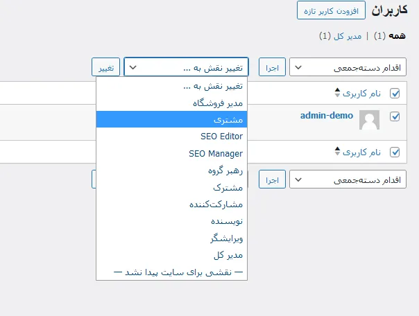 آموزش افزودن کاربر و تعیین نقش در وردپرس