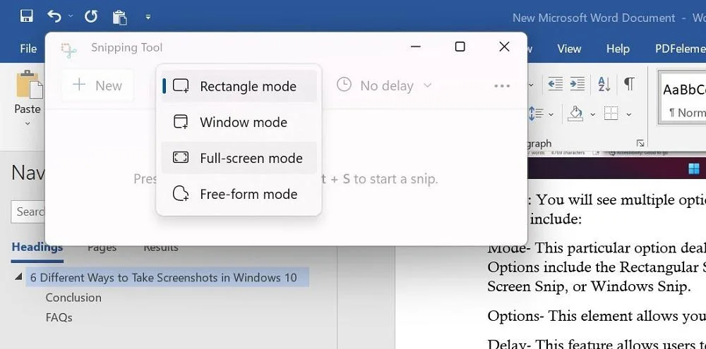 عکس گرفتن از کامپیوتر با ابزار Snipping Tool برای اسکرینشات