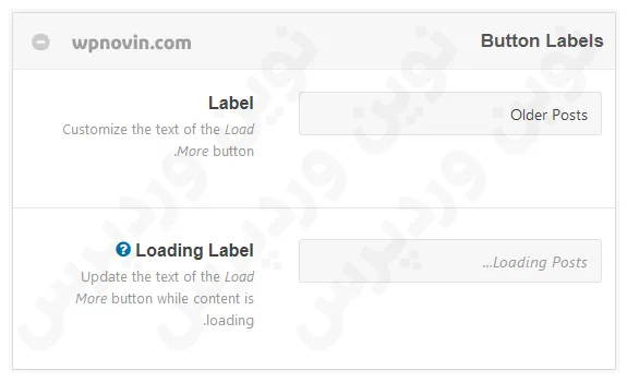 Button Labels Ajax Load More