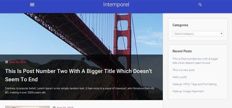 قالب متریال دیزاین وردپرسی Intemporel