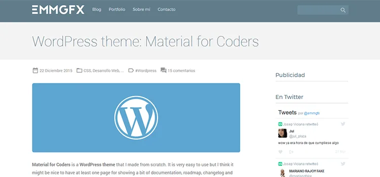 قالب متریال دیزاین وردپرسی Coders