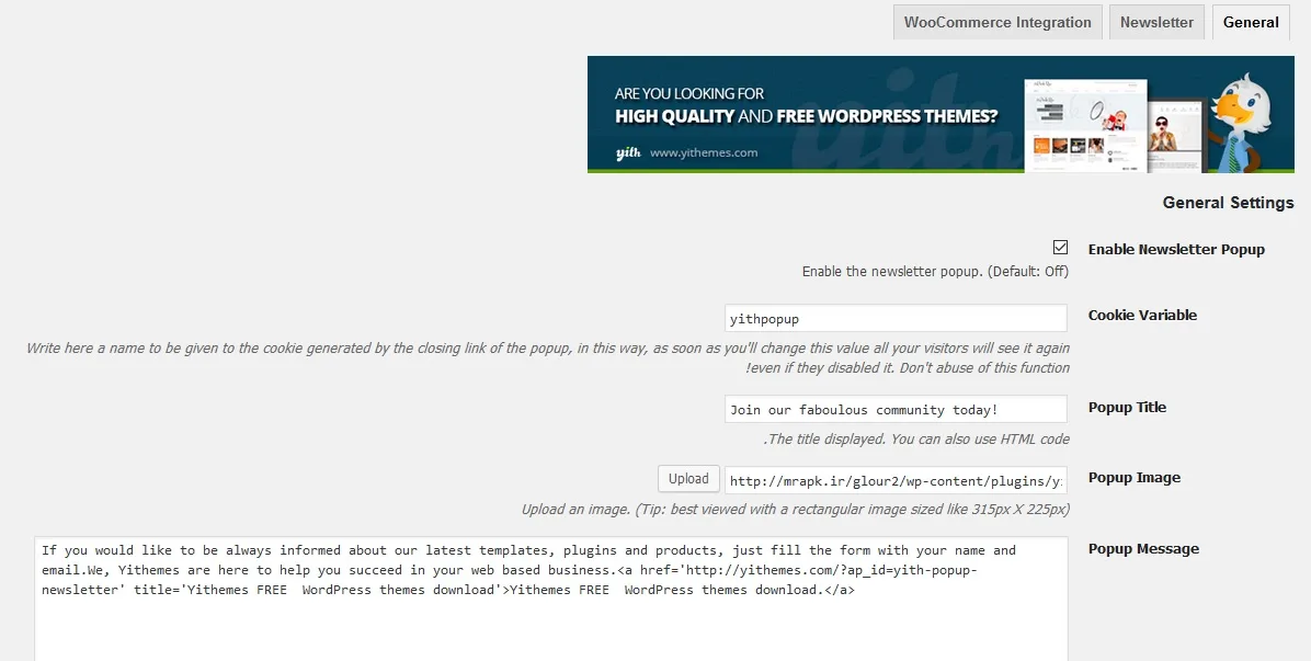 YITH Newsletter Popup01