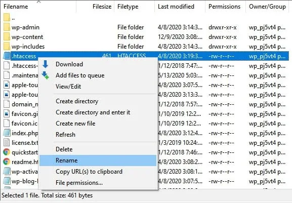 فایل htaccess را بررسی کنید | حل خطای ۵۰۰ وردپرس