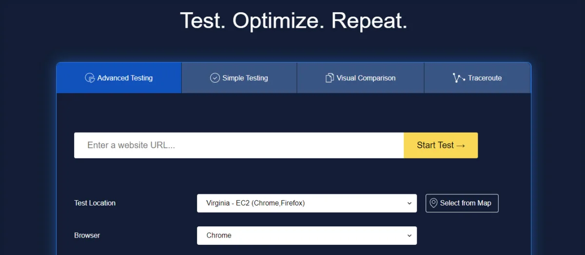 ابزار WebPageTest | برترین ابزارهای تست سرعت سایت