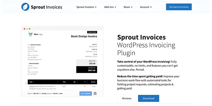 افزونه Sprout Invoices | بهترین افزونه صدور فاکتور وردپرس