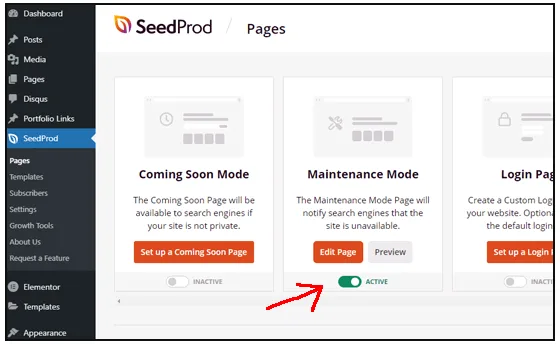 افزونه SeedProd برای قرار دادن وردپرس روی حالت تعمیر