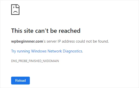 نحوه رفع ارور خطای DNS_PROBE_FINISHED_NXDOMAIN وردپرس