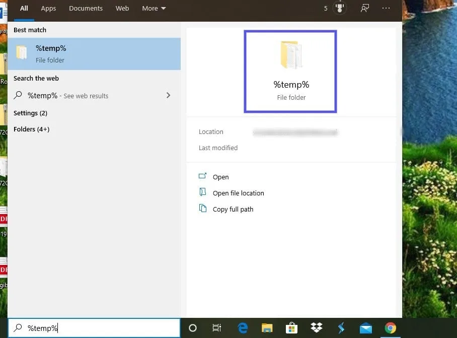 رفع ارور dns probe finished bad config با حذف فایل های موقت