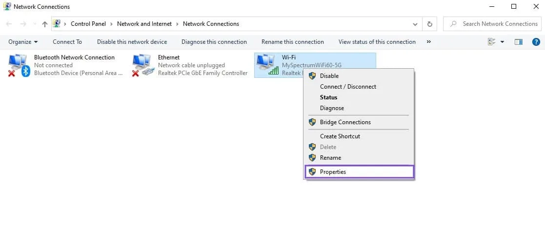 رفع خطای dns probe finished bad config با تغییر دستی تنظیمات DNS