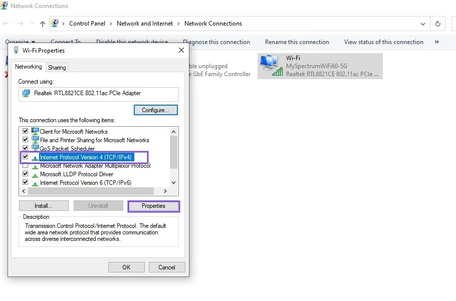رفع خطای dns probe finished bad config با تغییر دستی تنظیمات DNS