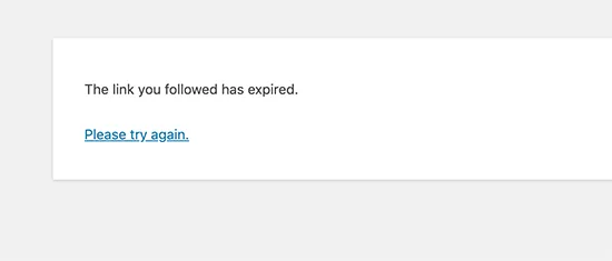 رفع ارور The Link You Followed Has Expired
