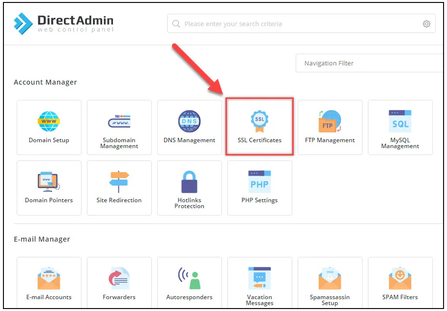 چگونگی نصب SSL رایگان در دایرکت ادمین