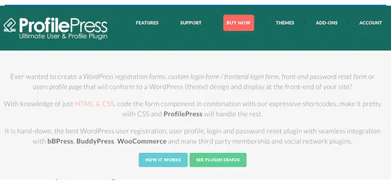 افزونه صفحه ورود وردپرس ProfilePress