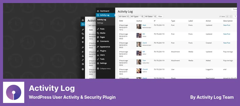 افزونه گزارش گیری پیشرفته وردپرس Activity Log