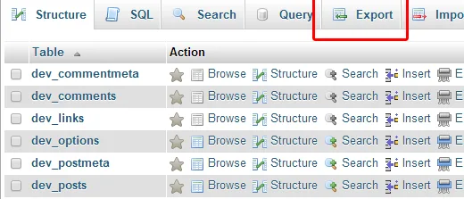 آموزش استفاده از phpMyAdmin برای بکاپ دستی