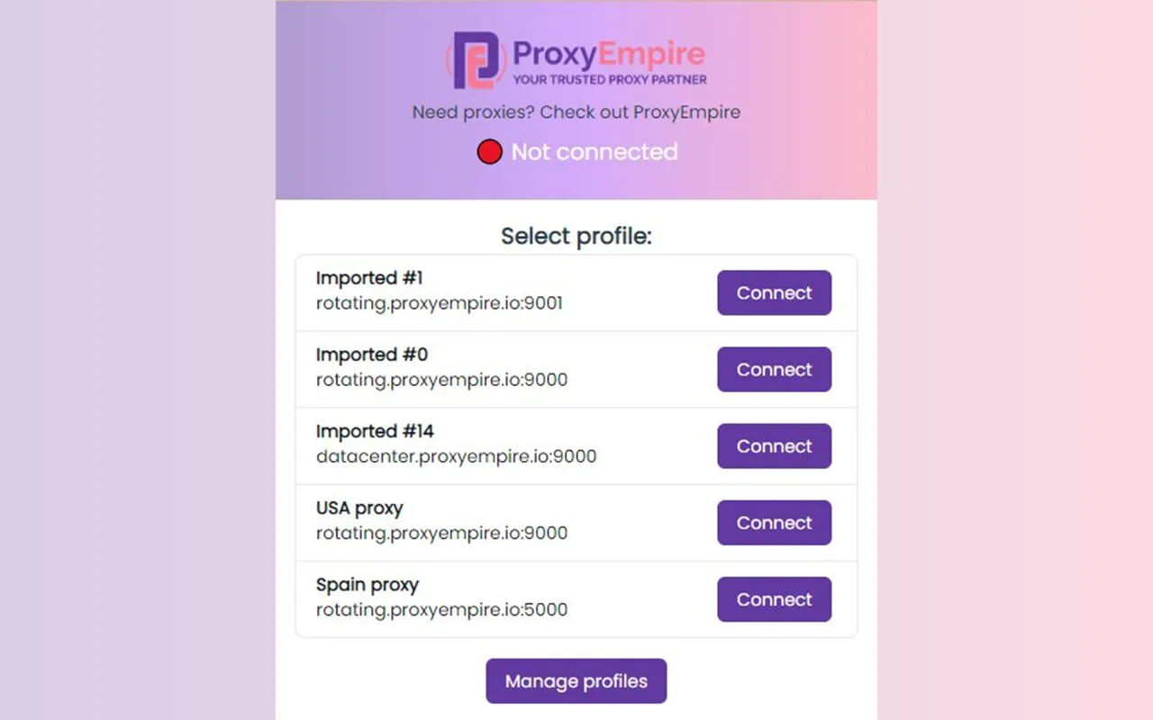 برنامه Proxy Empire | سریع ترین پروکسی تلگرام