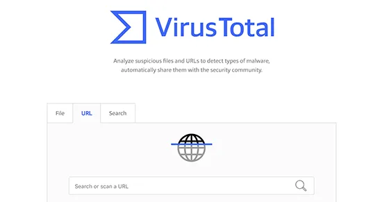 ابزار VirusTotal | ابزارهای چک کردن امنیت سایت وردپرس