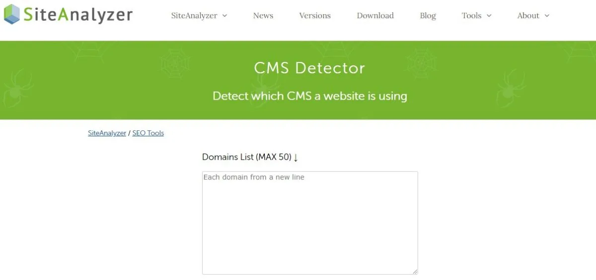 ابزار SiteAnalyzer | تشخیص سیستم مدیریت محتوا