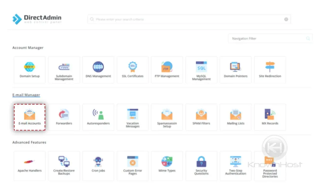 نحوه ساخت ایمیل info برای سایت در سی پنل