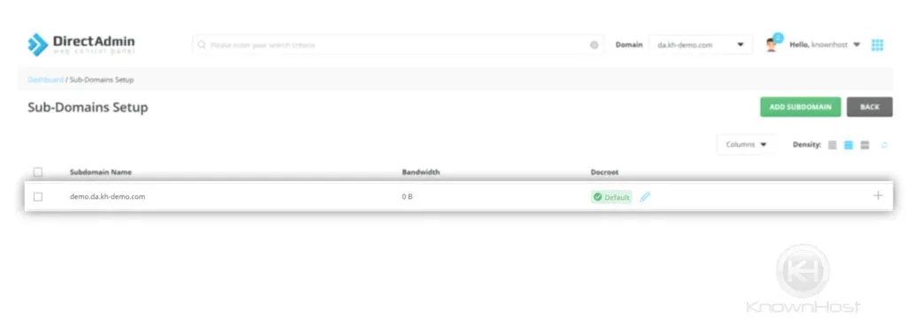 ایجاد subdomain در دایرکت ادمین