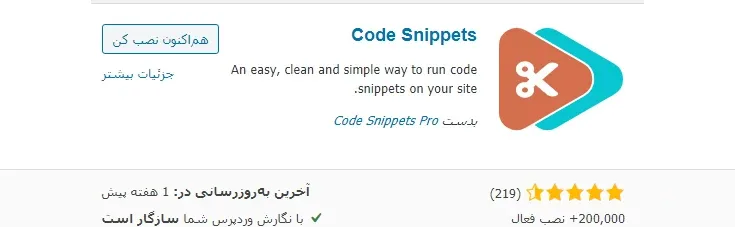 اضافه کردن کد سفارشی در وردپرس با افزونه Code Snippets