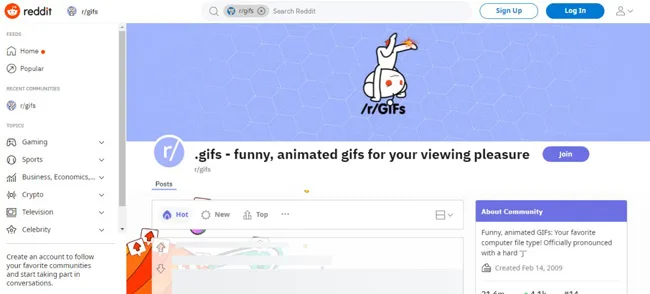 سایت گیف Reddit