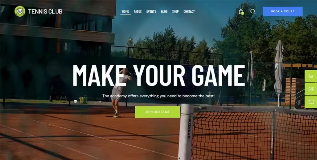 بهترین قالب ورزشی بنام Tennis Club