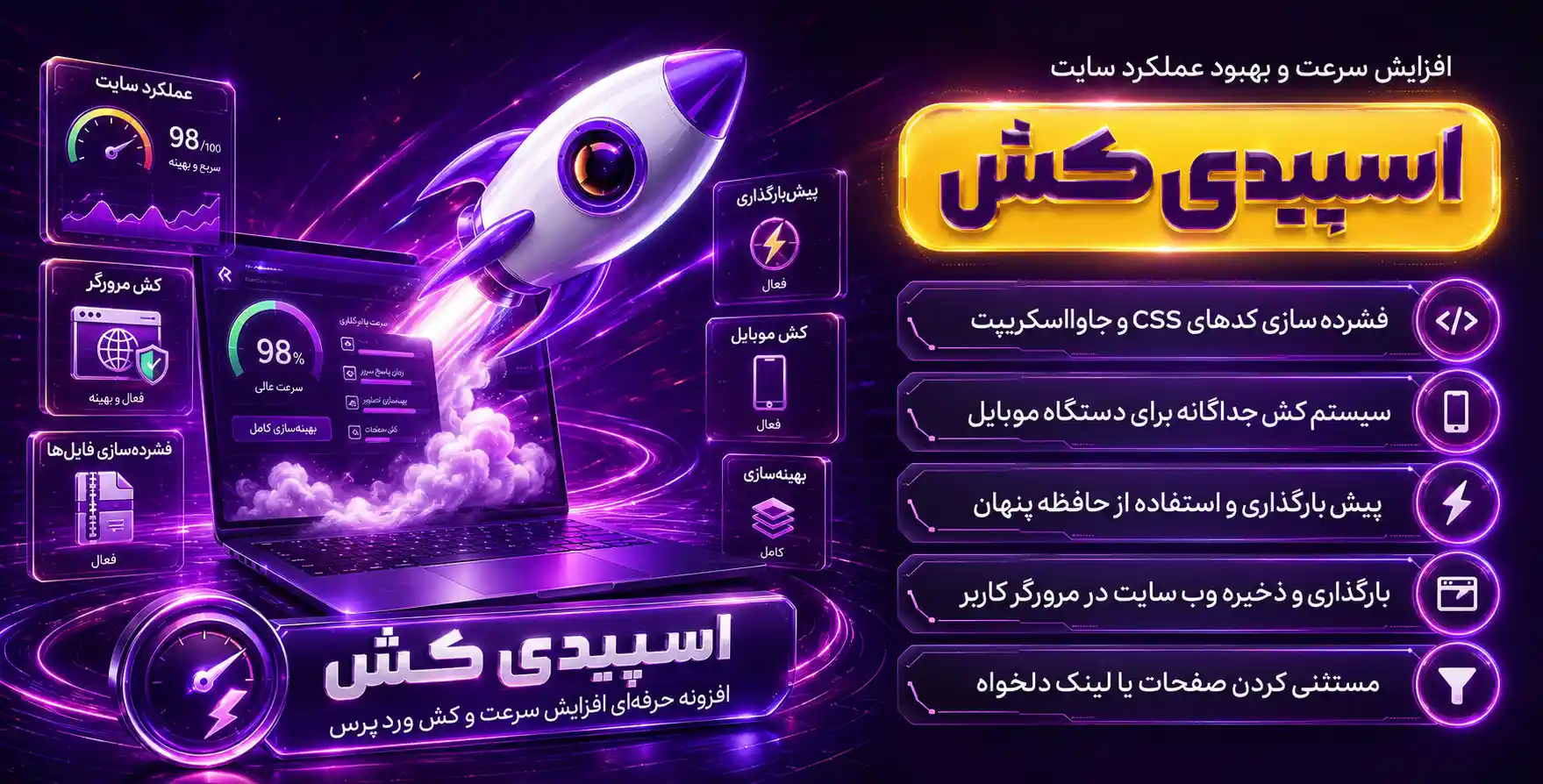SpeedyCache | نسل جدید افزونه افزایش سرعت، بهینه سازی و بهبود عملکرد سایت وردپرس اسپیدی کش پرو