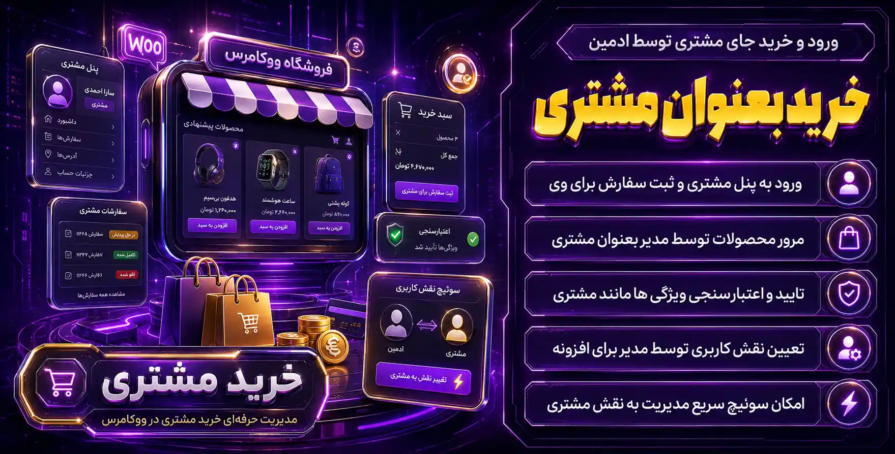 WooCommerce Shop As Customer By Progos | افزونه ووکامرس ورود و خرید به جای مشتری توسط مدیریت سایت