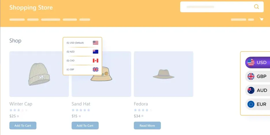 افزونه Currency Switcher for WooCommerce