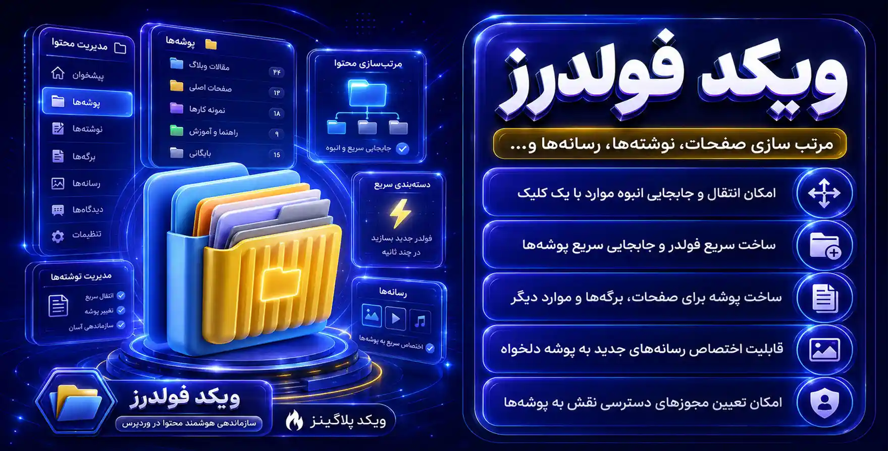 Wicked Folders Pro | افزونه مرتب سازی صفحات، نوشته ها، رسانه ها و محصولات وردپرس ویکد فولدرز پرو