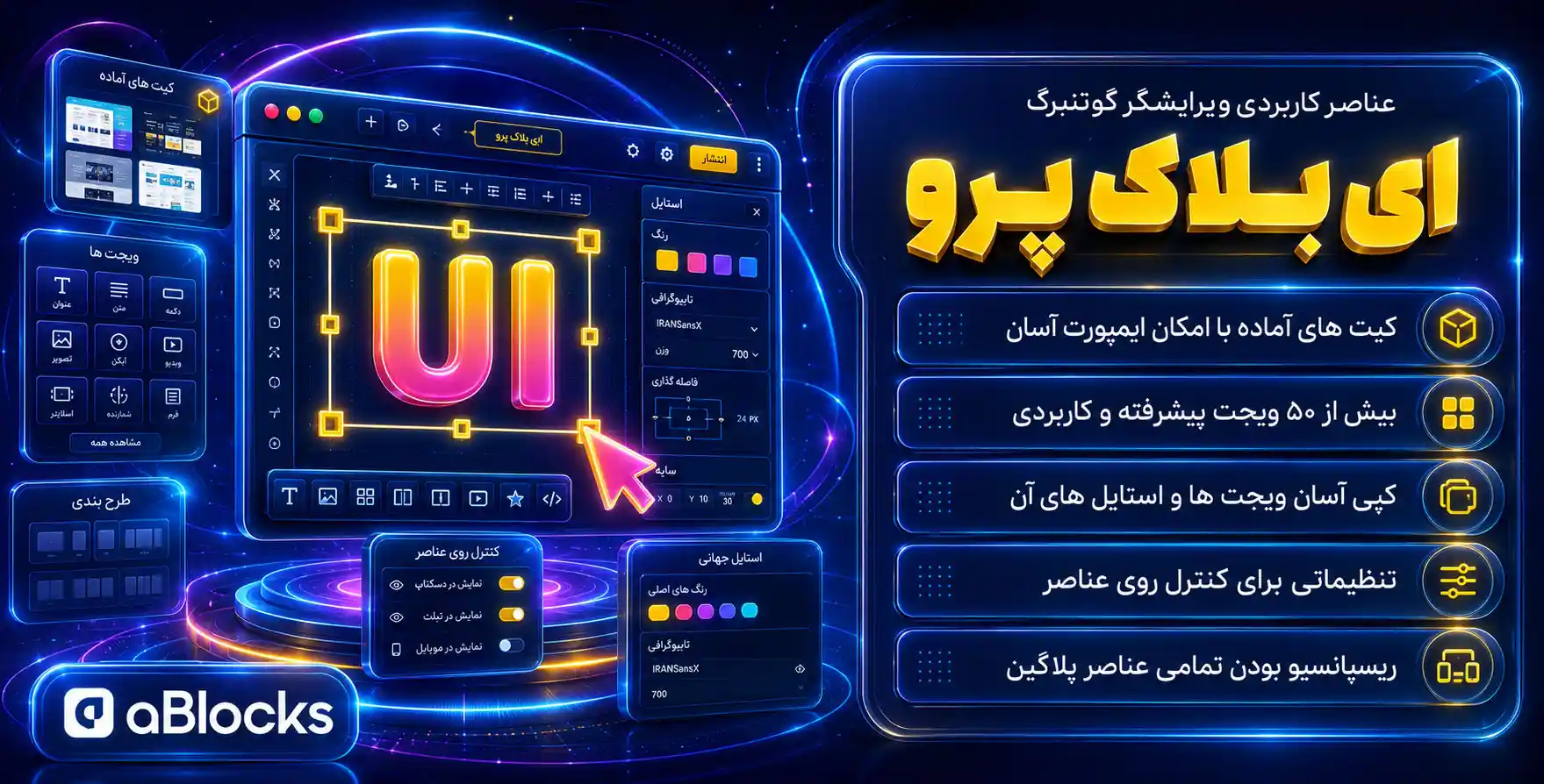 aBlocks Pro | بیش از 50 بلوک و ویجت پیشرفته و اختصاصی برای گوتنبرگ با ای بلوکز پرو