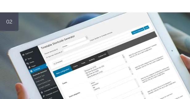افزونه Timetable Responsive Schedule for WordPress