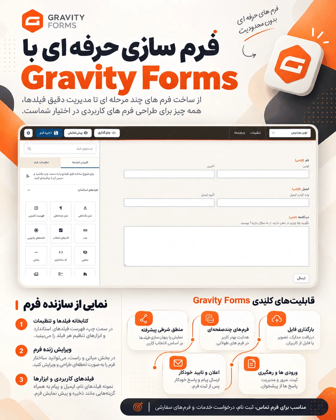 داشبورد افزونه گرویتی فرمز در وردپرس