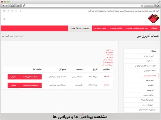 اقزونه کیف پول ووکامرس