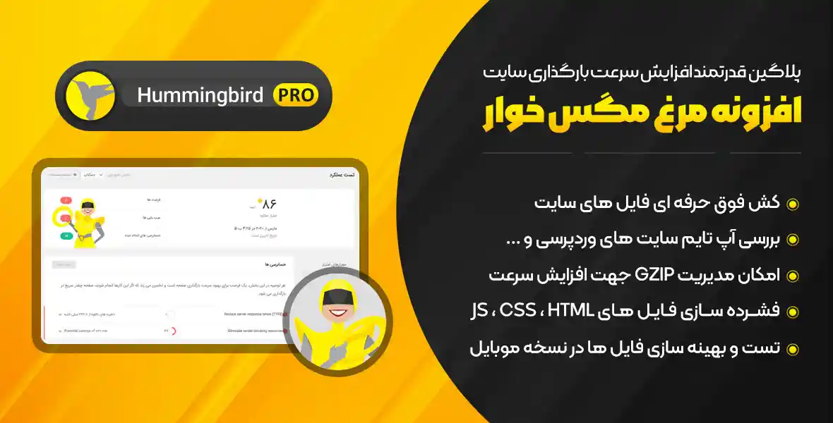 افزونه Hummingbird | افزونه مرغ مگس خوار برای افزایش سرعت بارگذاری سایت