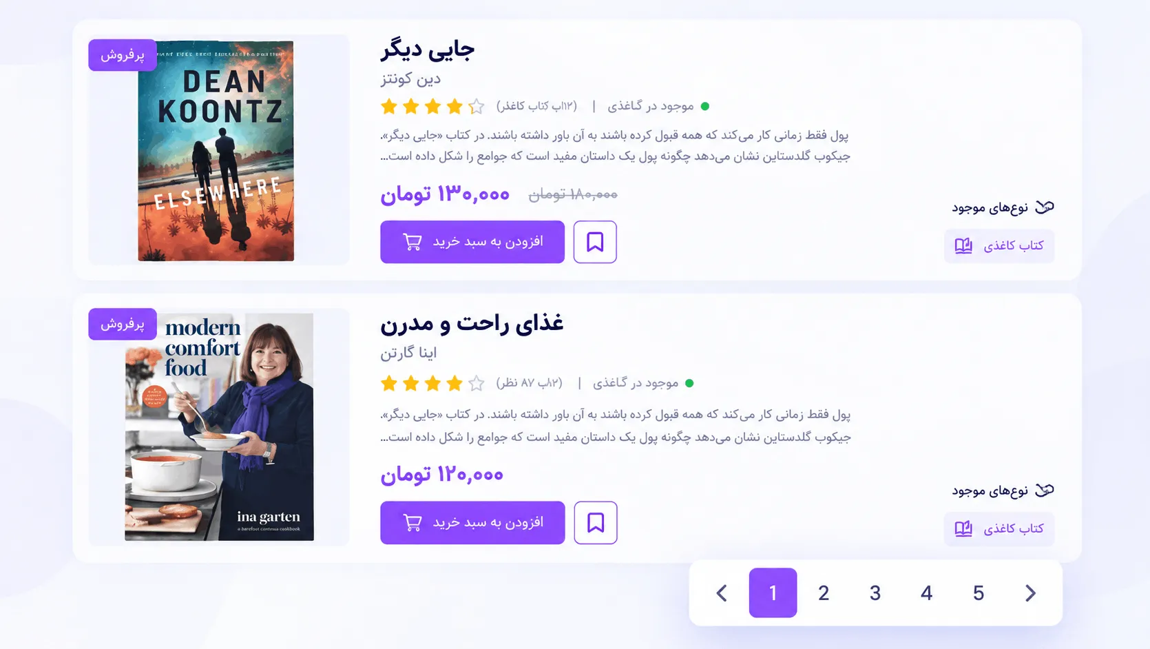 صفحه بندی محصولات در صفحه فروشگاه