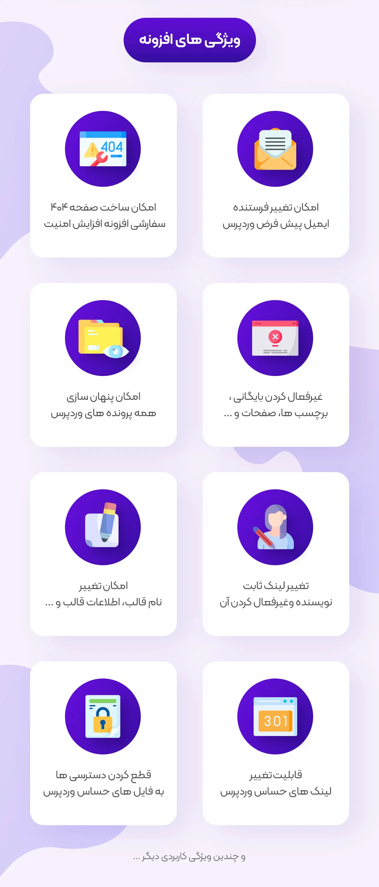 ویژگی های افزونه hide my wp
