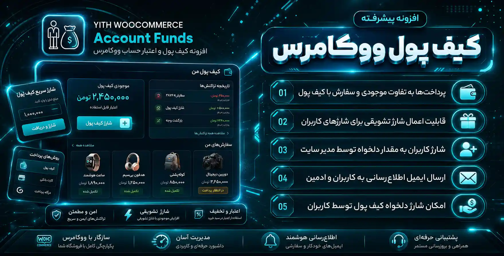افزونه YITH Woocommerce Account Funds | راه اندازی کیف پول در ووکامرس
