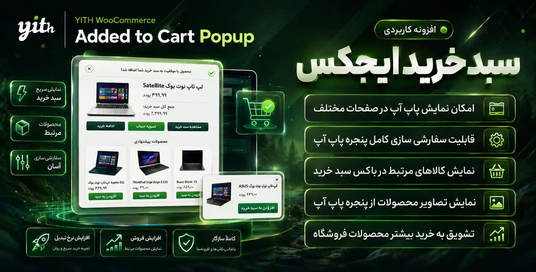 افزونه YITH Woocommerce Added to Cart Popup | طراحی پاپ آپ سبد خرید در ووکامرس