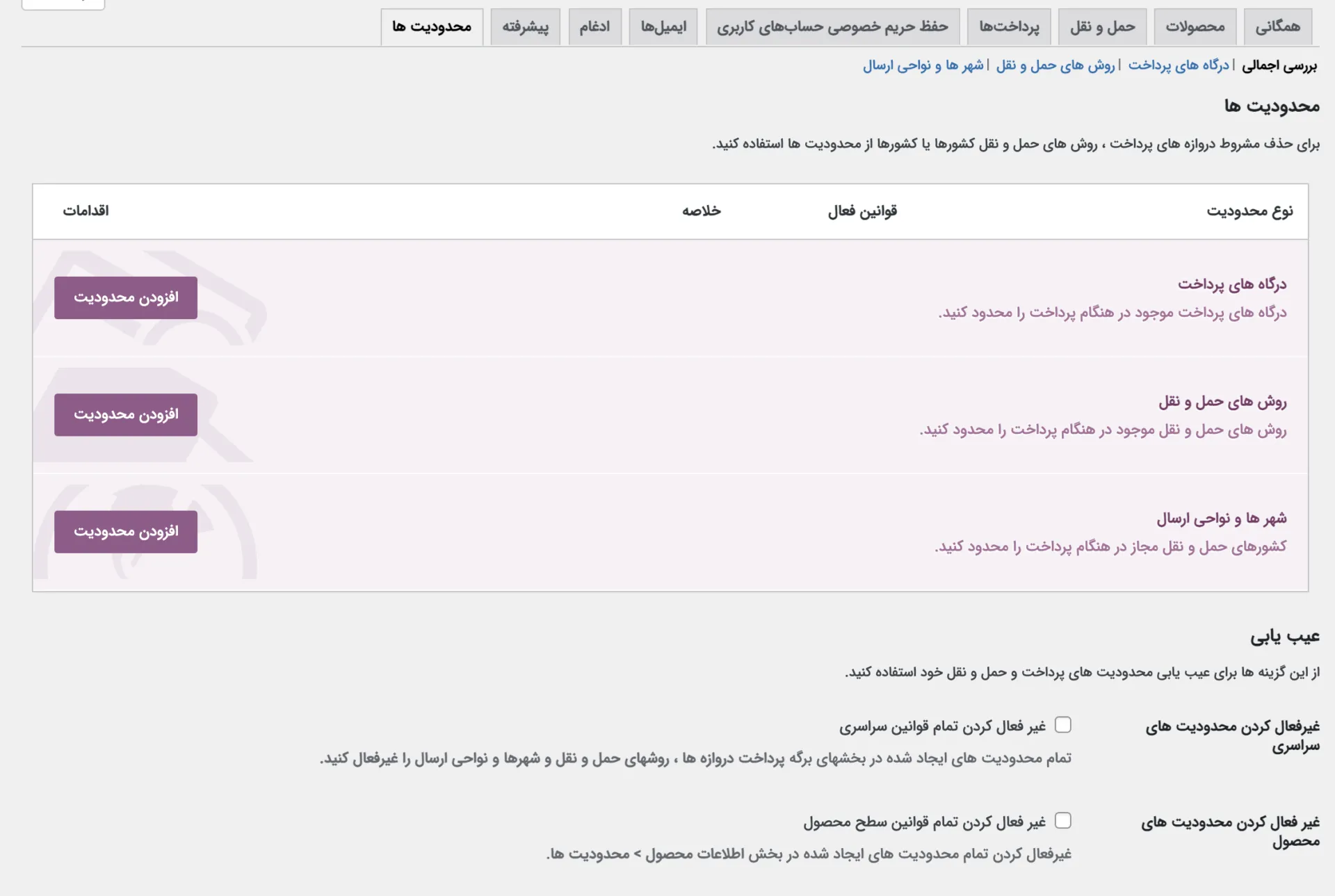 افزونه WooCommerce Conditional Shipping and Payments | افزونه نمایش درگاه شرطی | افزونه نمایش حمل و نقل شرطی