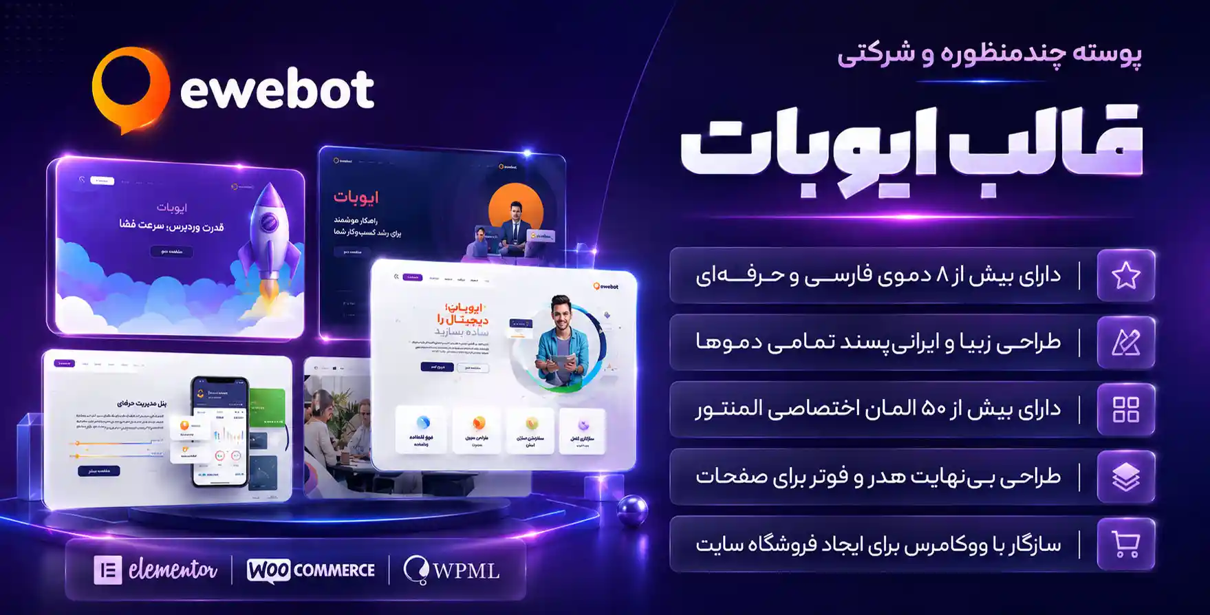 قالب Ewebot | قالب وردپرس سئومارکتینگ و چندمنظوره ایوبات