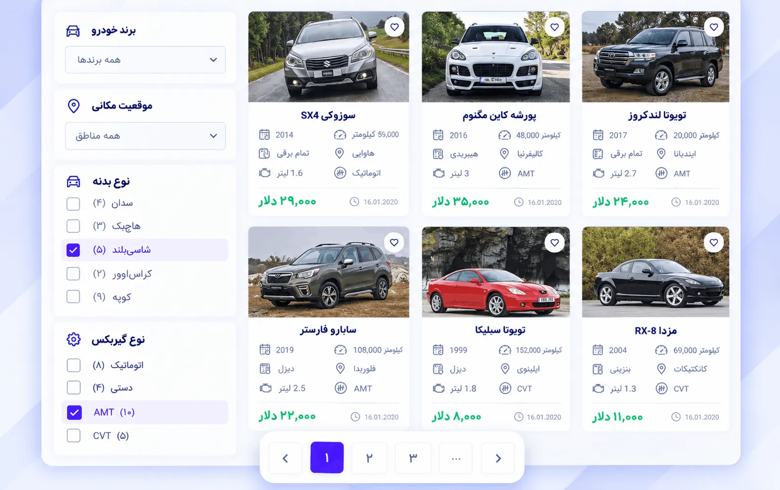 فیلتر حروف الفبا برای فهرست الفبایی