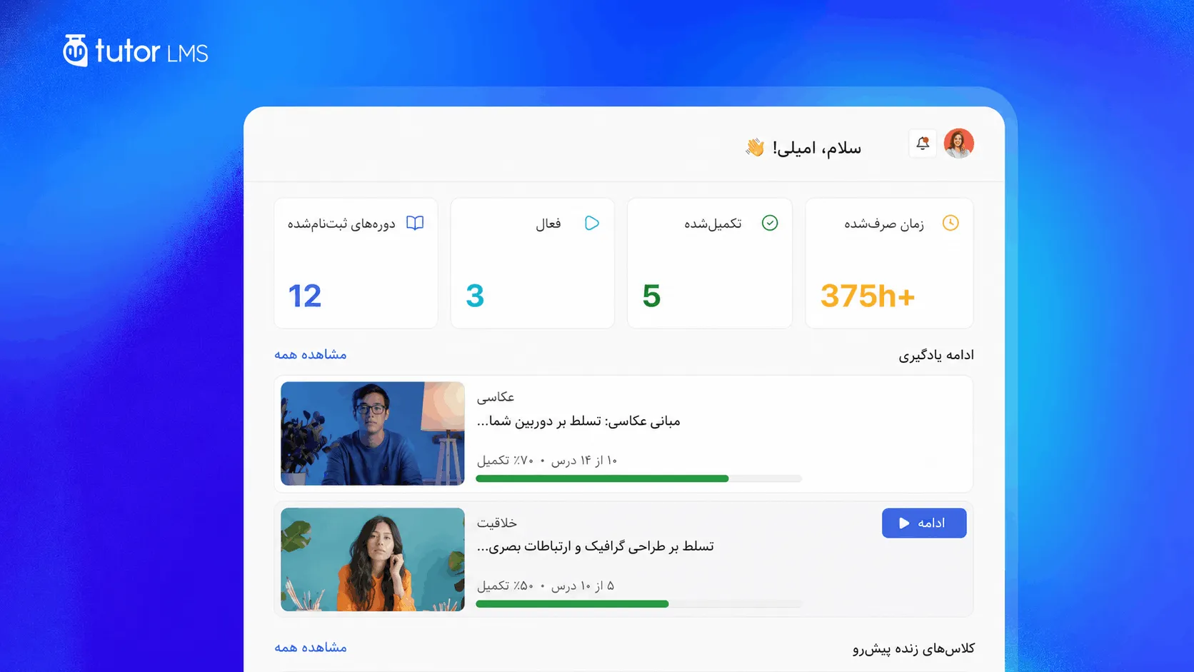 مهم‌ترین امکانات افزونه Tutor LMS Pro