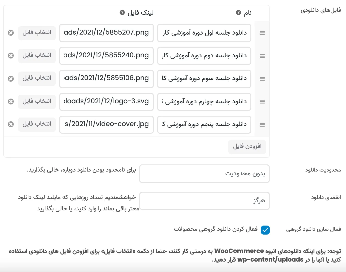 افزونه دانلود گروهی فایل های ووکامرس