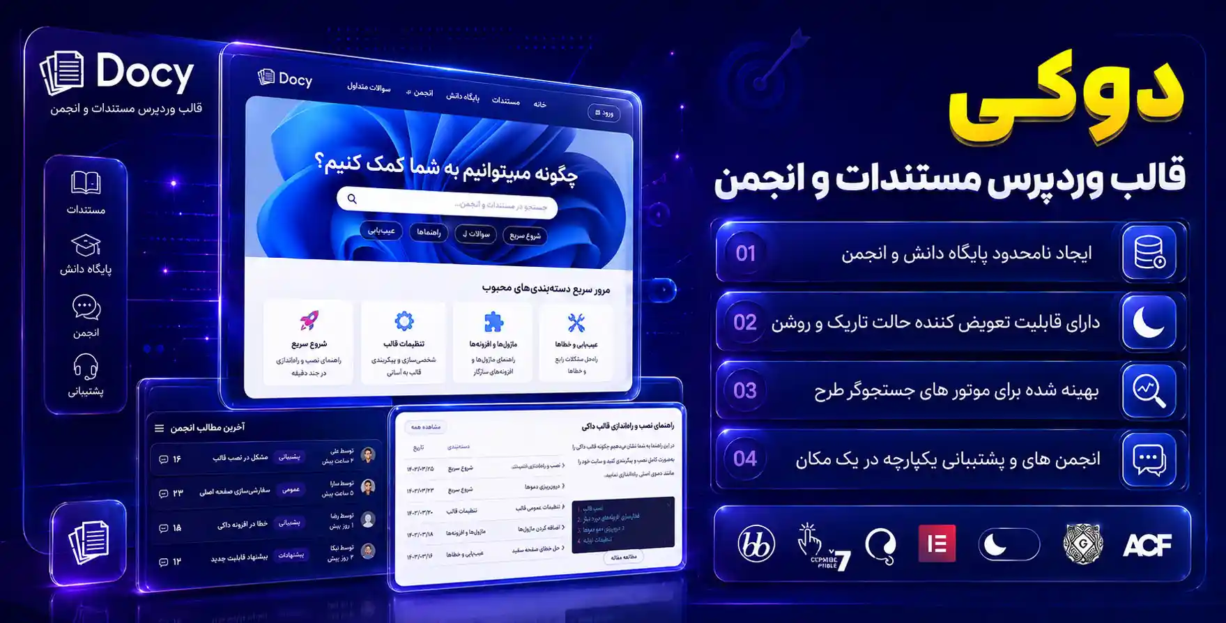 قالب Docy |  قالب وردپرس مستندات ، پایگاه دانش و انجمن