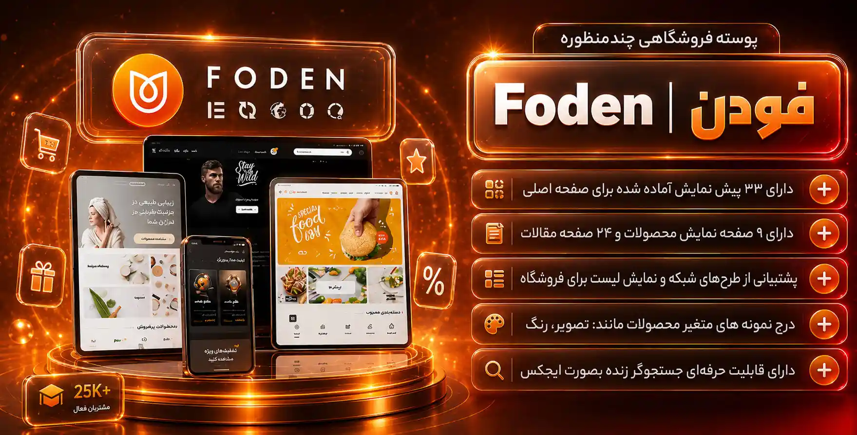 قالب Foden | قالب فروشگاهی چند منظوره فودن